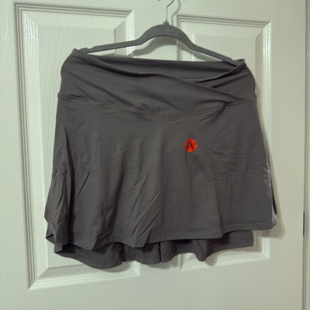 Women’s Gray Circle Skirt with Built-In Shorts